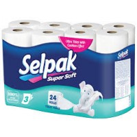 Туалетная бумага Selpak трехслойная Белая, 24 рулона 